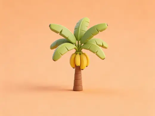 芭蕉树-微缩模型植物系列-儿童过家家涂色玩具