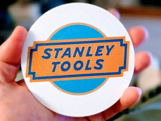 Vintage Stanley Hand Tools Logo Coaster Sign Shop