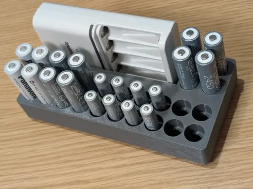 Universal AA/AAA & Eneloop Charger Gridfinity bin