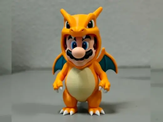 Super Mario in Charizard costume