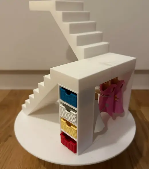 Stairs with wardrobe for Villa Dollhouse