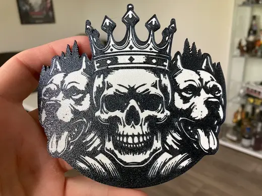 Skull with dogs