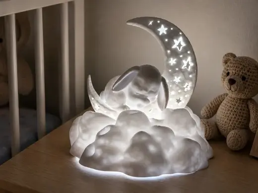 Sleeping Bunny on the Moon LED Lamp