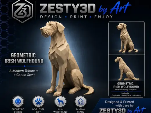 Geometric Irish Wolfhound Pup