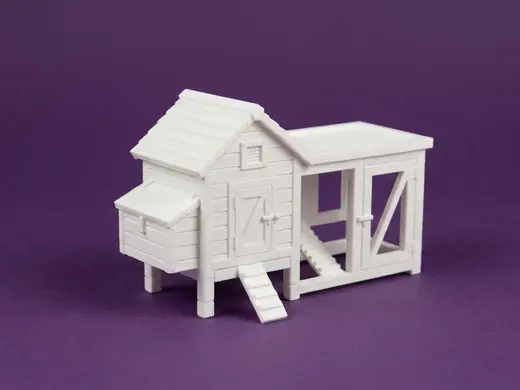 Miniature Chicken Coop with Wire Run
