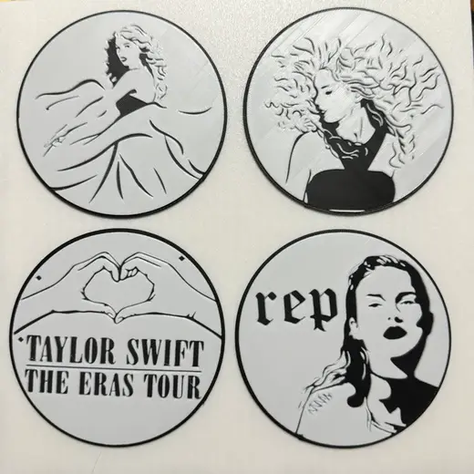 Taylor Swift Themed Coasters - Set of 4