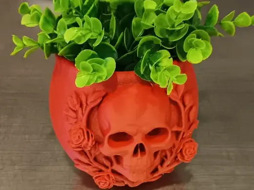Floral Skull Planter