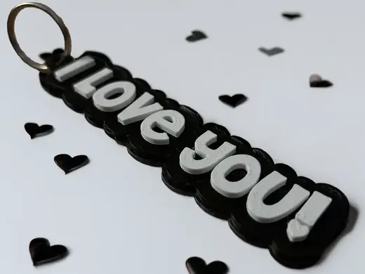 I Love You Schlüsselanhänger / Keychain / Valentin