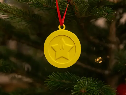 Super Mario Star Coin Christmas tree ornament