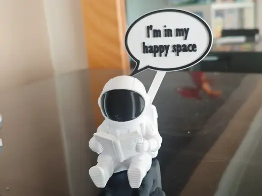 Customisable sign - Luno the reading astronaut
