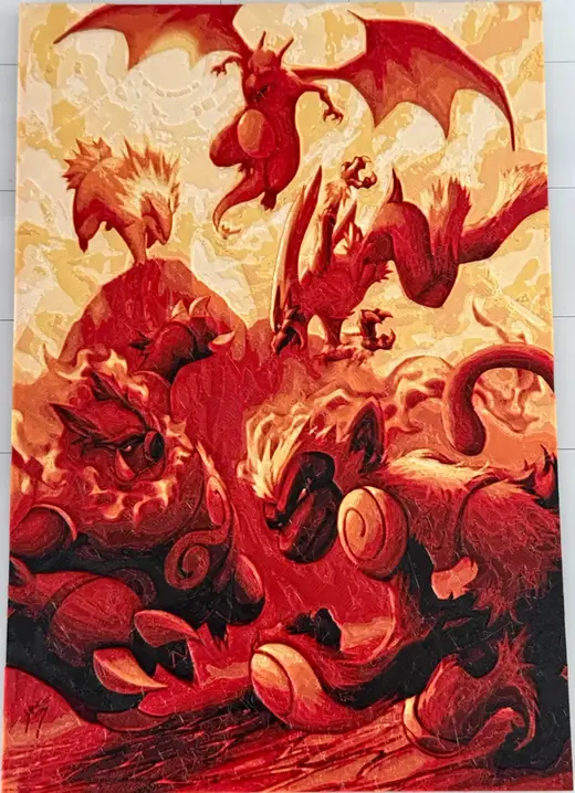 Pokemon Fire Starters Wall Art - HueForge