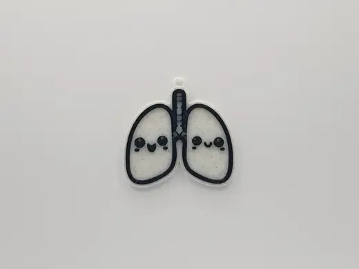 Happy Anatomical Lungs Keychain