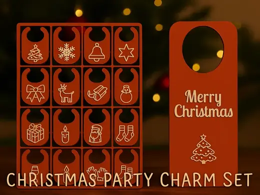 Christmas - Wine Charm Gift Kit - incl bottle tag