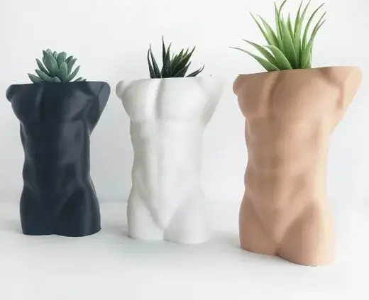 Male Body Vase - Nude Man Torso - Modern decor - Erotic Male Sculpture