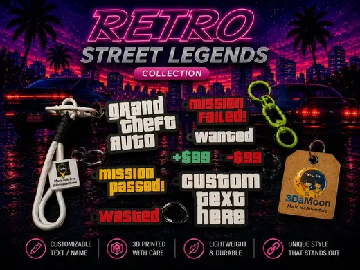 GTA style customizable nameTag keychain