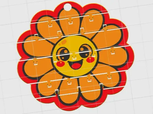 Schlüsselanhänger Flexi Blume / Flexible Keychain