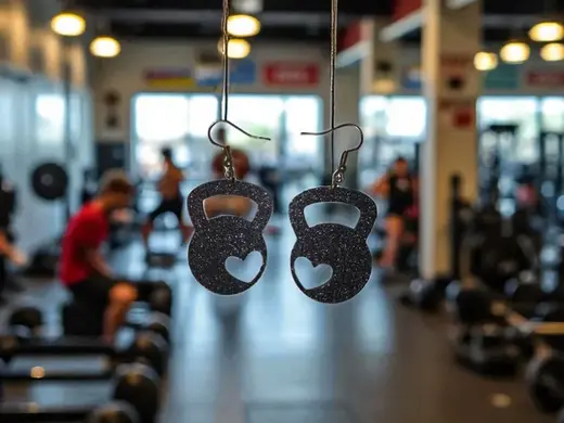 Love kettlebell earrings