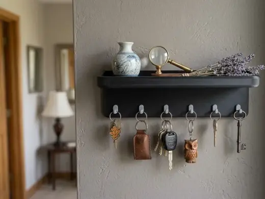 Wall Hooks Shelf / Key Organizer