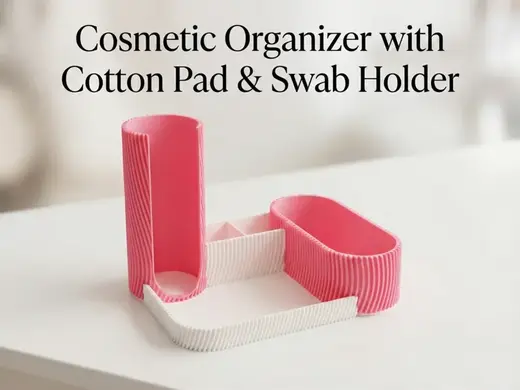 Cosmetic Organizer with Cotton Pad & Swab Holder