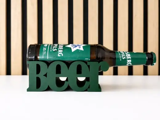BEER Halterung 3D Blockschrift für 0,33l Flaschen
