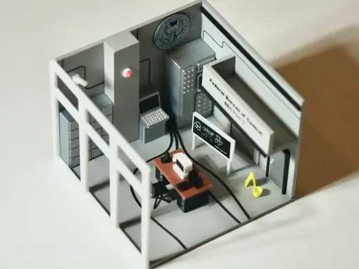 1:64新怪谈游戏(控制CONTROL)FBC控制局办公室微缩模型场景