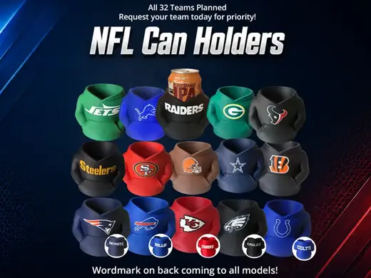 NFL Can / Drink Holder Hoodies with Jersey Name