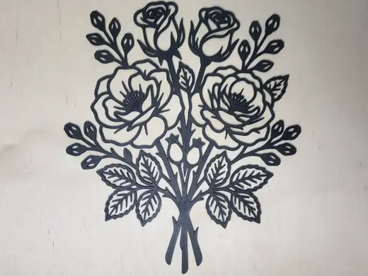 Elegant Rose Bouquet Wall Decor