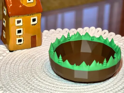 Nature Bowl-Decorative Bowl with Forest Mountains