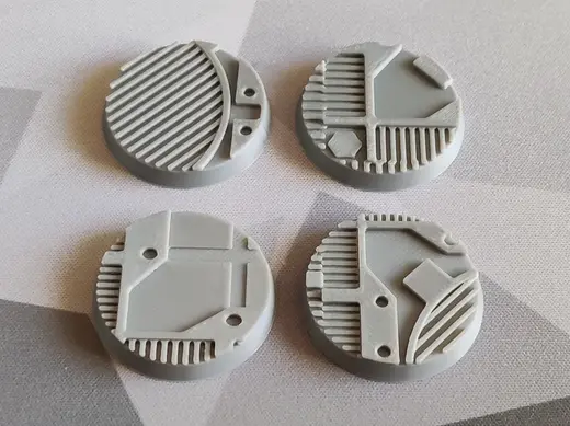 32mm Miniature Model Bases - Industrial - Pack 5