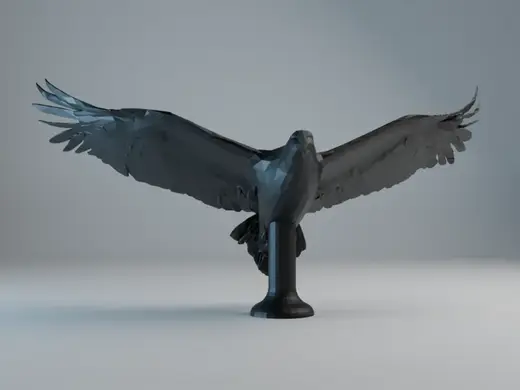 Low Poly Eagle Sculpture – Majestic Wingspan