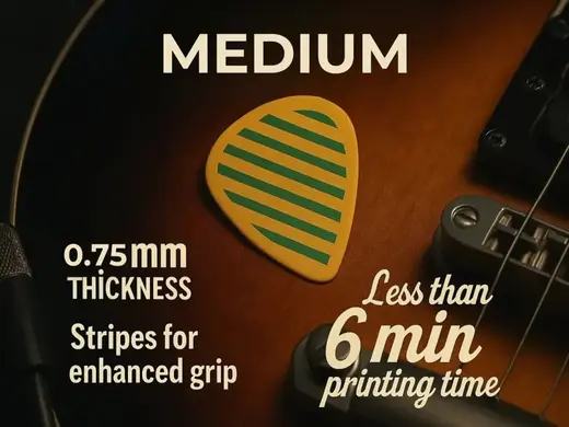 Gitarrenplektrum 0,75 mm Medium mit Streifen