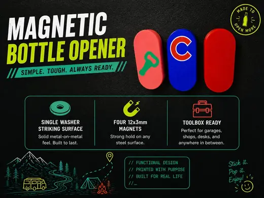 Magnetic Bottle / Drink Opener (Washer Strike)