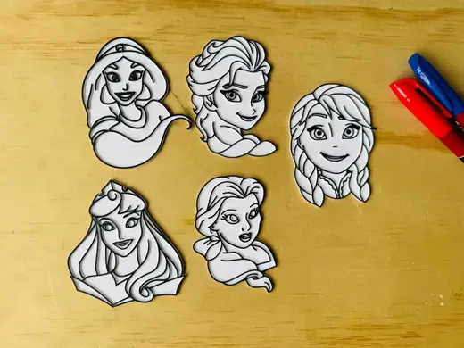 pack de manualidades para colorear disney princess