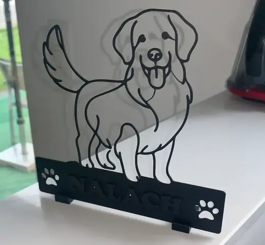 Golden Retriever art name plate