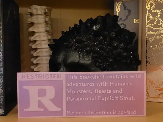 Bookshelf Sign - Restricted Area