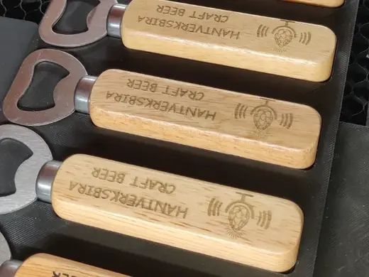 Laser engraver, bottle opener fixture