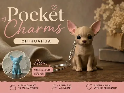 Chihuahua Keychain Pocket Charms