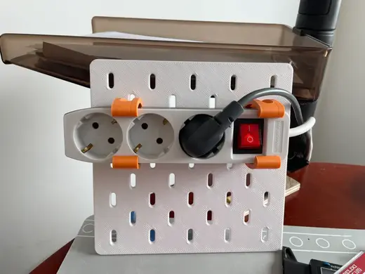 Power Strip Mount Holder for Ikea Skadis Pegboard