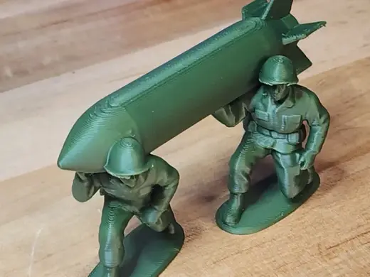 Green Army Soldier Mini Nuke Bomb USA Sculpture