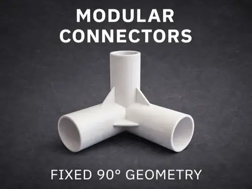 Customizable 3-Way Connector (OpenSCAD)
