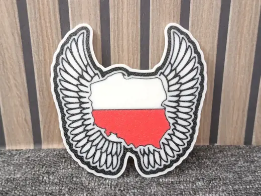 Poland Map with Hussar Wings – 3D Patriotic Symbol