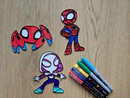 Spiderman Spidey Gwen Spider DIY Coloring Craft