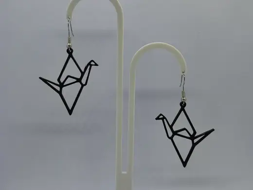 Pendientes pajarita origami