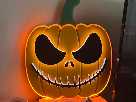 Jack Skellington Light Up Pumpkin Face