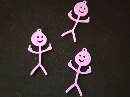 Middle finger stickman keychain