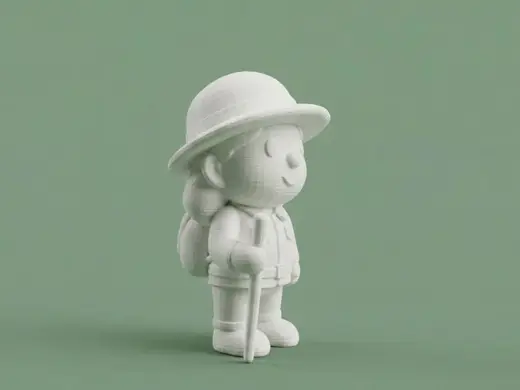 Cute Hiker Figurine – Cartoon Explorer Character