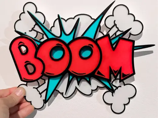 "BOOM" stile fumetto pop art comic explosion