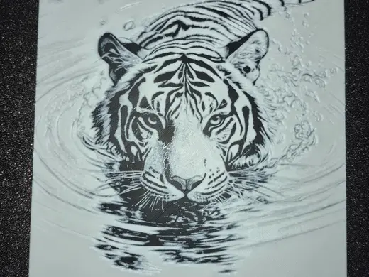 Tiger - Majestic 3D Monochrome Wildlife Relief