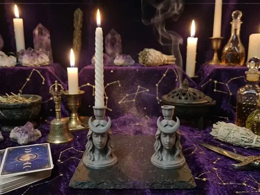Moon Goddess Statue: Mystic Candle Holder