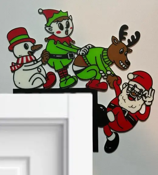 Christmas Santa Claus door corner